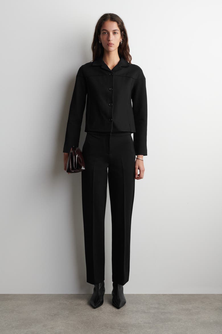 Tailored Straight-leg Pants, Main, color, BLACK