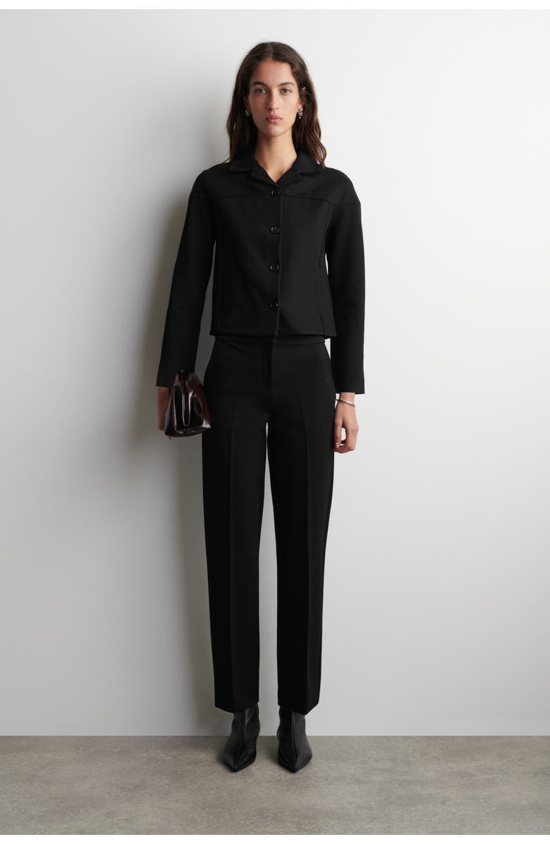 COS Tailored Straight-Leg Pants, Main, color, Black