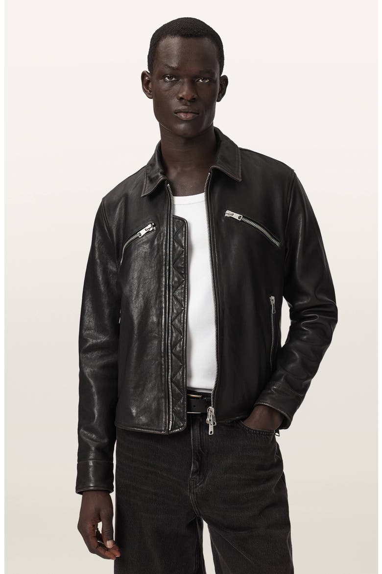 Verdi Leather Jacket, Alternate, color, BLACK