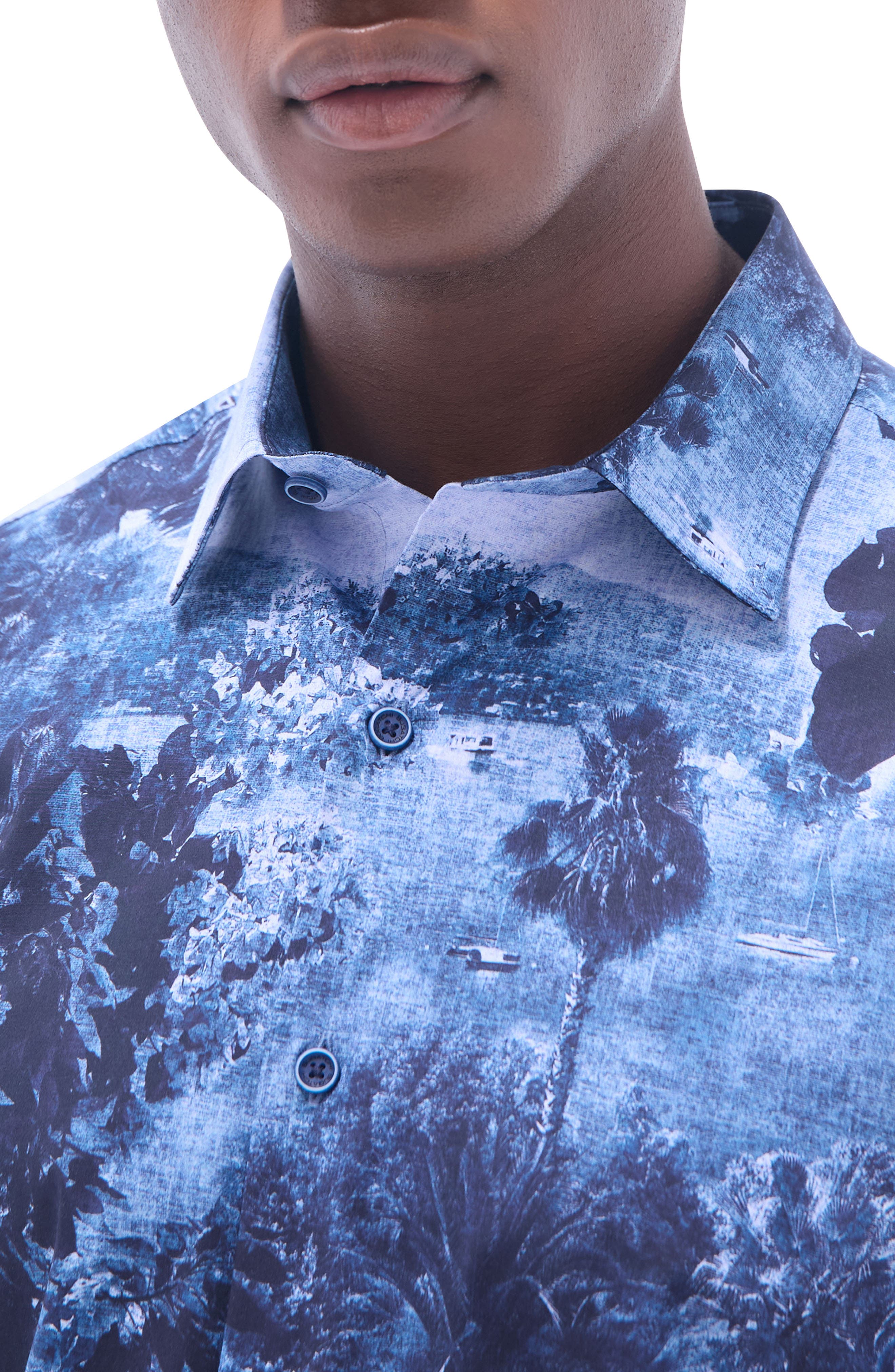 Julian Shaped Fit Stretch Cotton Button-Up Shirt - image 2
