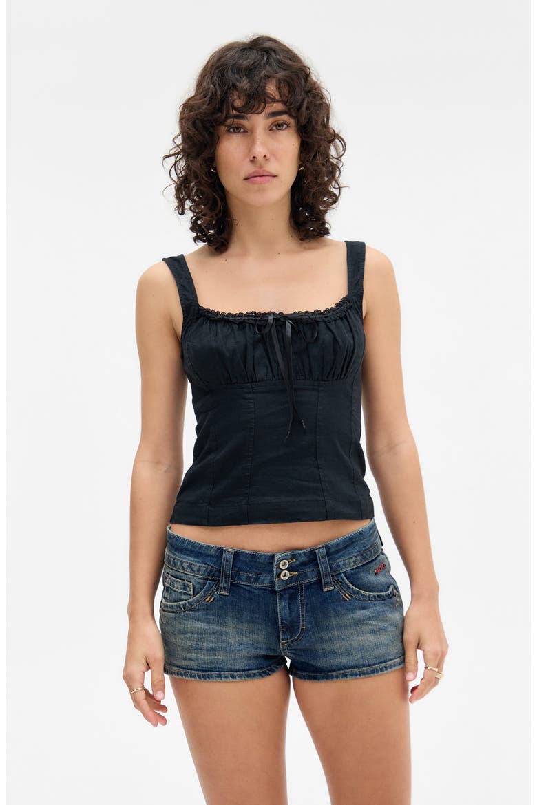 Piper Low Rise Denim Shorts, Alternate, color, DARK VINTAGE