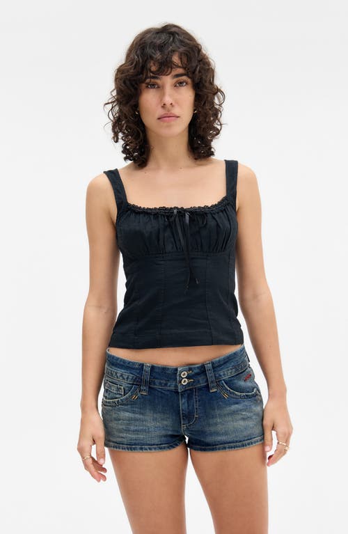Shop Bdg Urban Outfitters Piper Low Rise Denim Shorts In Dark Vintage