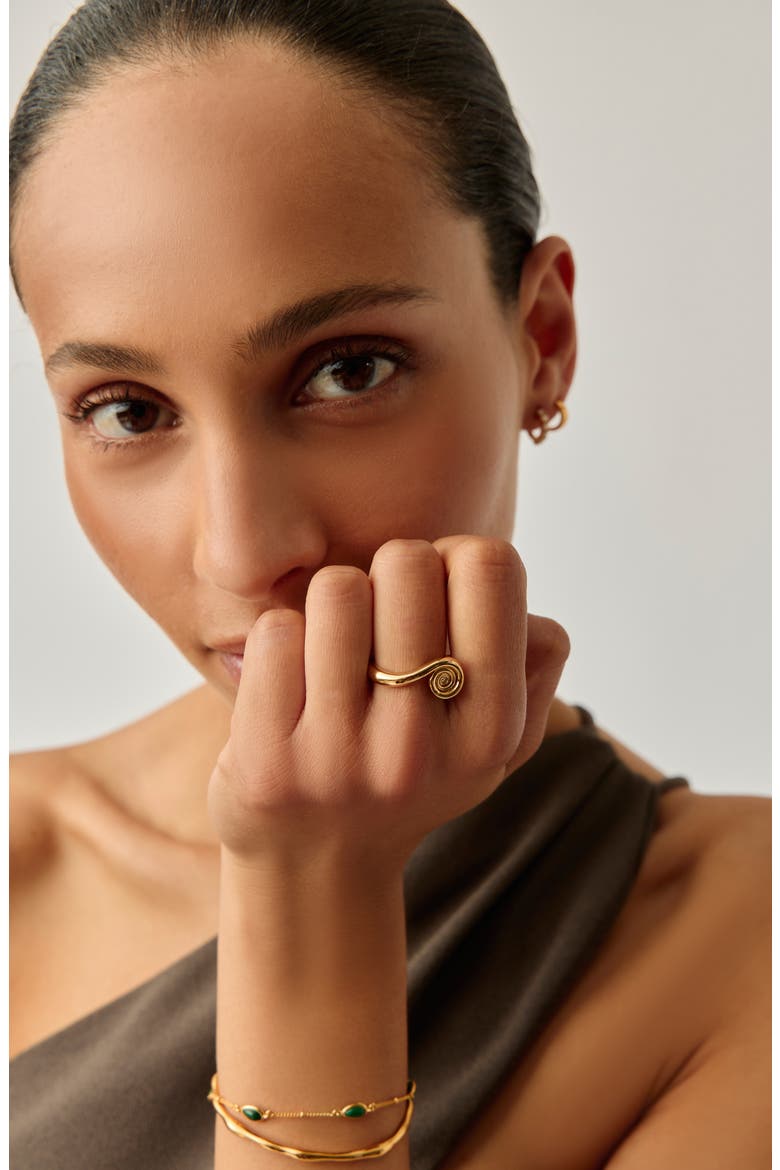 Spiral Statement Ring, Alternate, color, GOLD