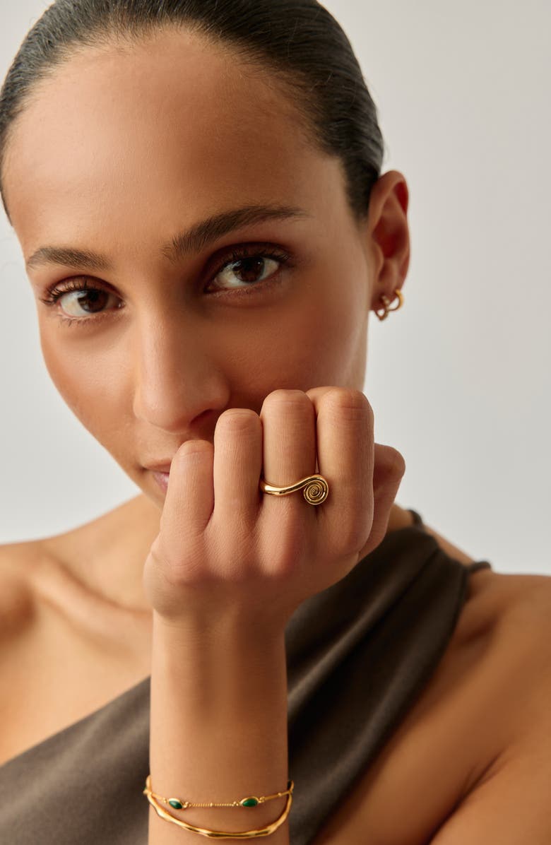 Missoma Spiral Statement Ring, Alternate, color, Gold