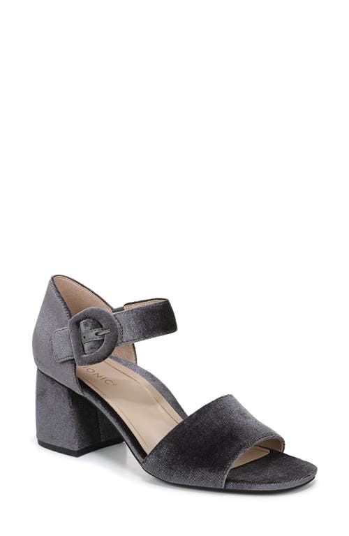 Vionic Chardonnay Block Heel Sandal In Gray