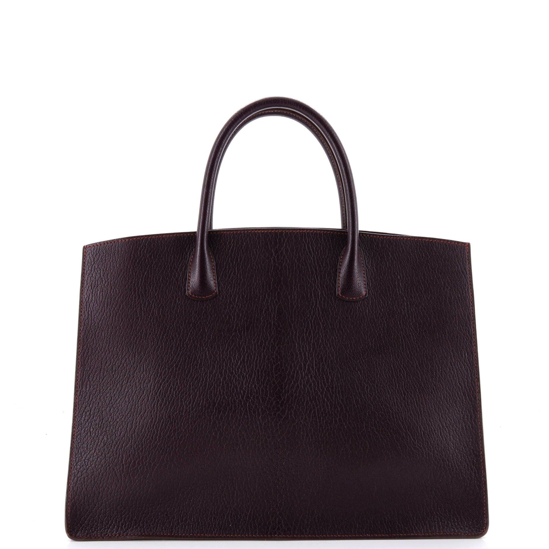 Pre-Owned Hermes White Bus Bag Leather 39, Alternate, color, Raisin