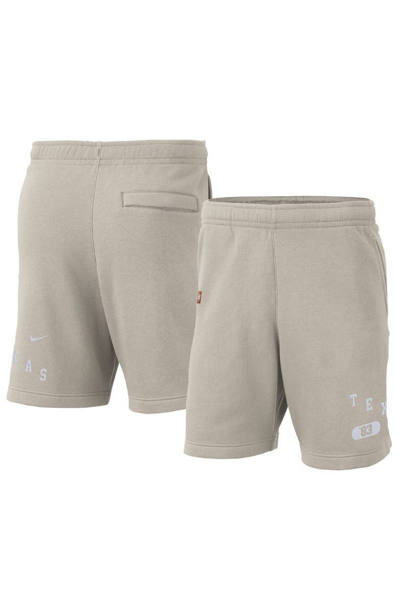 Nike Men's Nike Cream Texas Longhorns Fleece Shorts, Main, color,