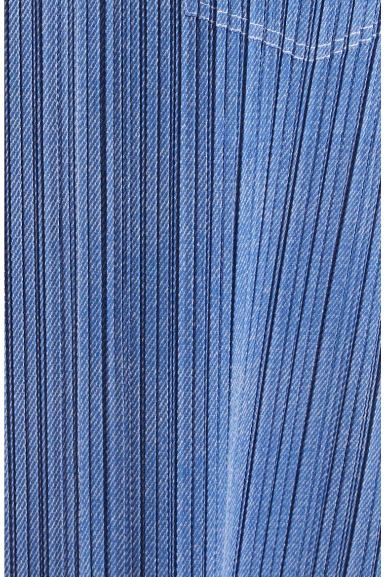 Trompe l'Oeil Pleated Midi Skirt, Alternate, color, BLUE