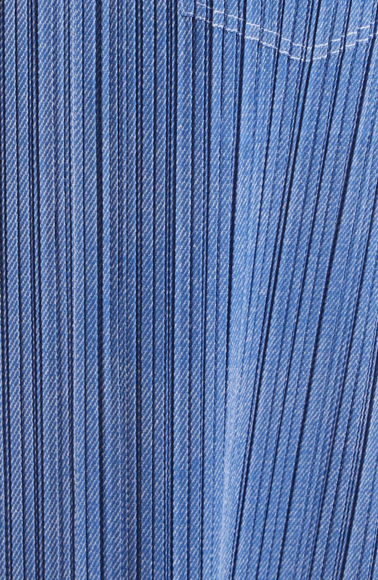 Issey Miyake Trompe l'Oeil Pleated Midi Skirt, Alternate, color, Blue
