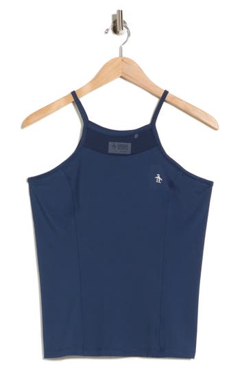 Original Penguin Mesh Camisole In Black Iris