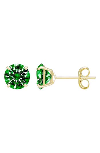 A & M A&m 14k Yellow Gold Round Cubic Zirconia Birthstone Stud Earrings