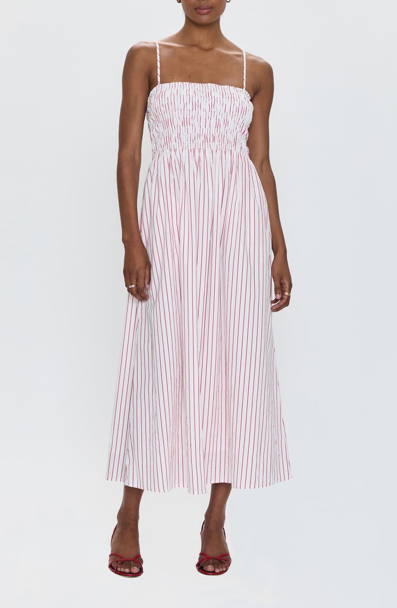 Pistola Bianca Maxi Sundress, Alternate, color, Ruby Stripe