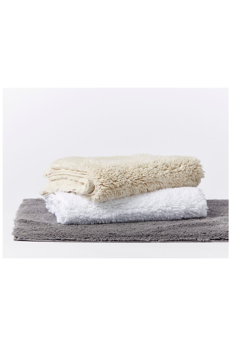 Organic Cotton Shag Bath Mat, Alternate, color, ALPINE WHITE