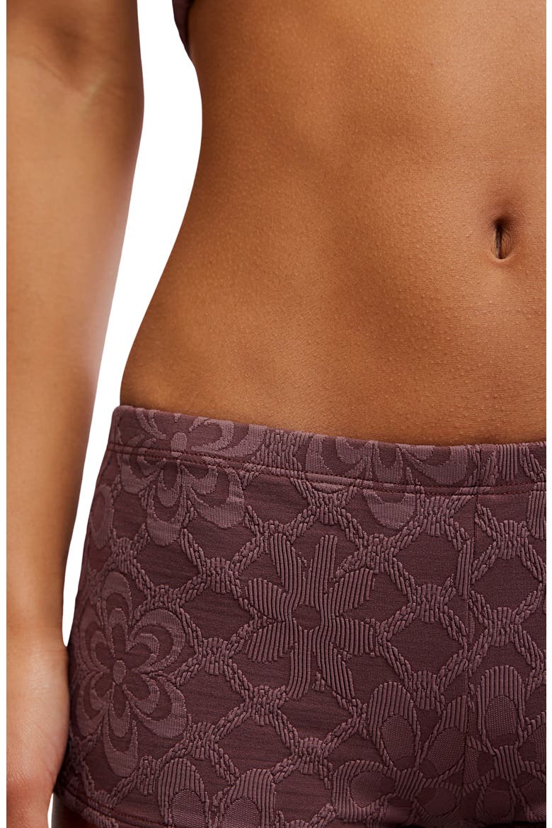 Dixie Jacquard Shortie Bikini Bottoms, Alternate, color, BROWNSTONE