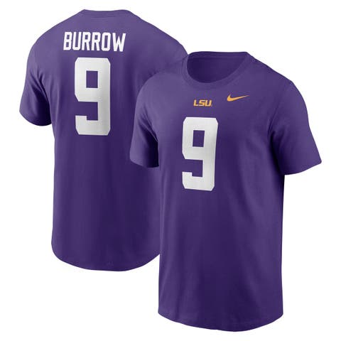 Men's Nike Joe Burrow Purple LSU Tigers Name & Number T-Shirt