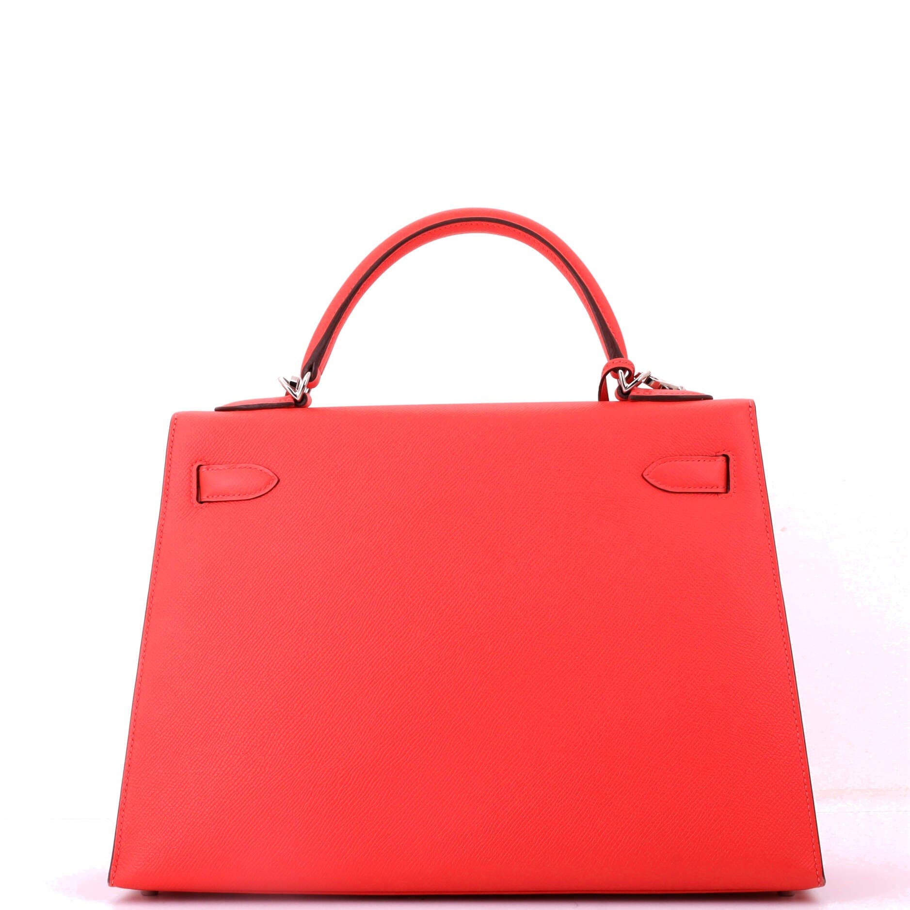 Pre-Owned Hermes Kelly Handbag Red Epsom with Palladium Hardware 32, Alternate, color, Rouge Pivoine