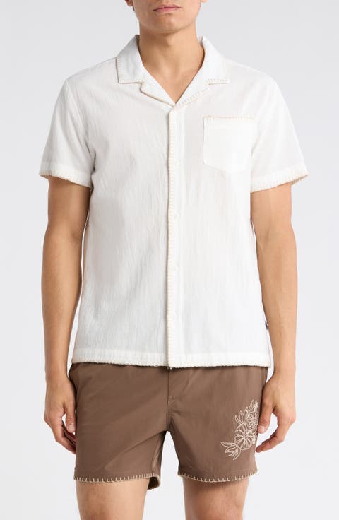 Short Sleeve Embroidered Camp Shirt