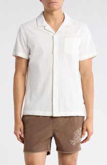 Vintage Summer Short Sleeve Embroidered Camp Shirt