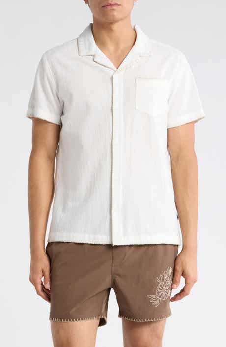 Vintage Summer Short Sleeve Embroidered Camp Shirt