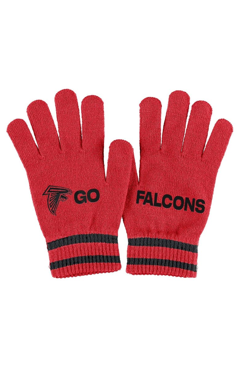 WEAR by Erin Andrews Women's WEAR by Erin Andrews  Red Atlanta Falcons Double Jacquard Cuffed Knit Hat with Pom and Gloves Set, Alternate, color, Red