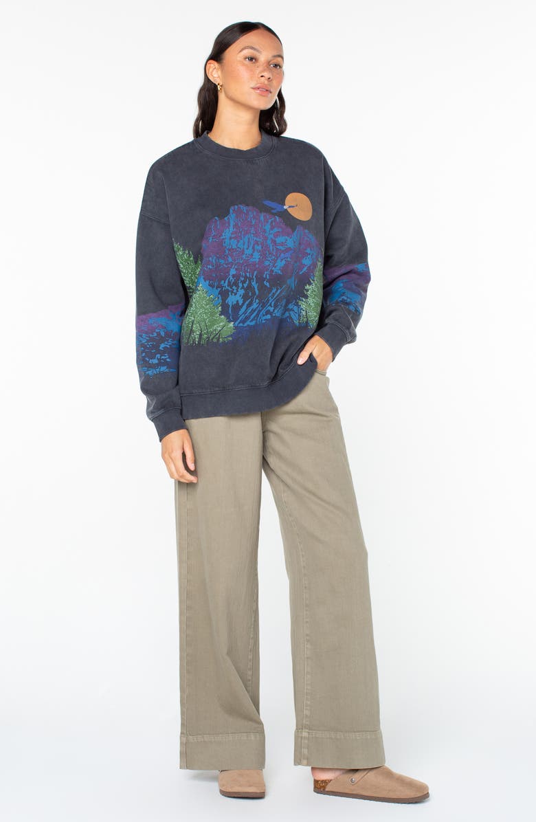 Roxy Line-Up Oversize Graphic Sweatshirt, Alternate, color, Phantom