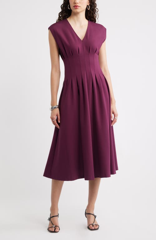Nordstrom Seamed Ponte V-neck Dress In Purple