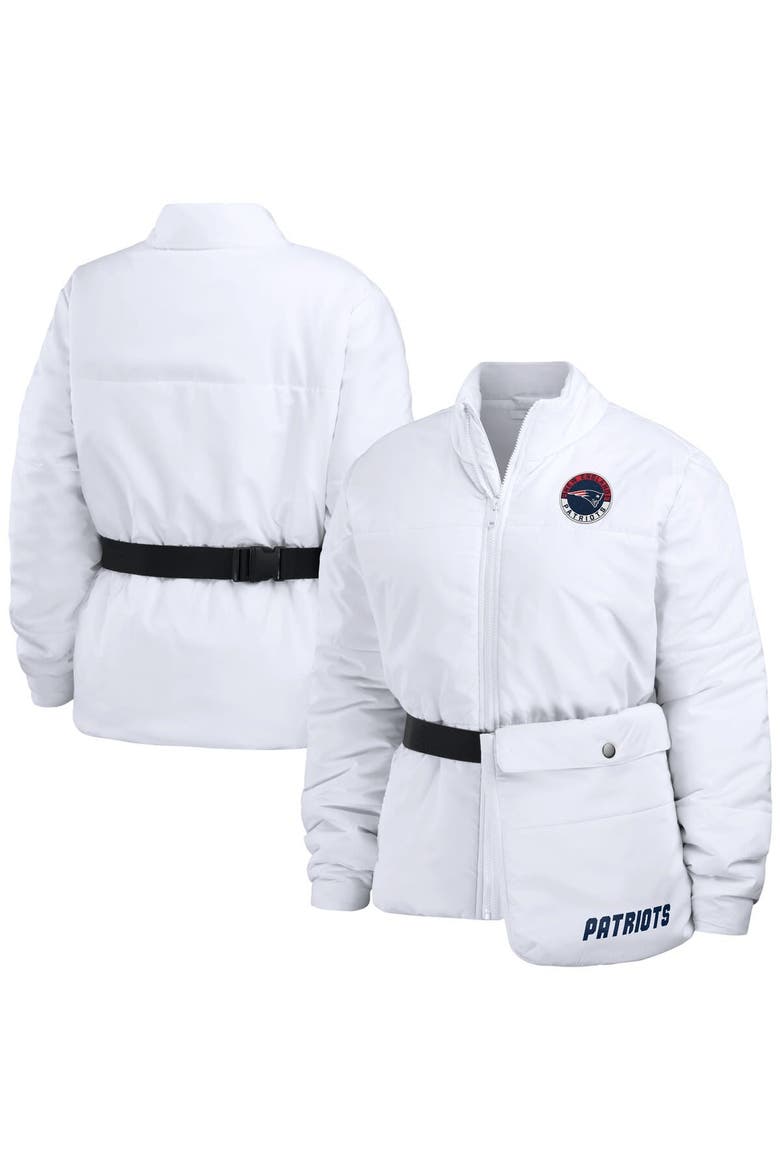 Women's WEAR by Erin Andrews  White New England Patriots Packaway Full-Zip Puffer Jacket, Main, color, White