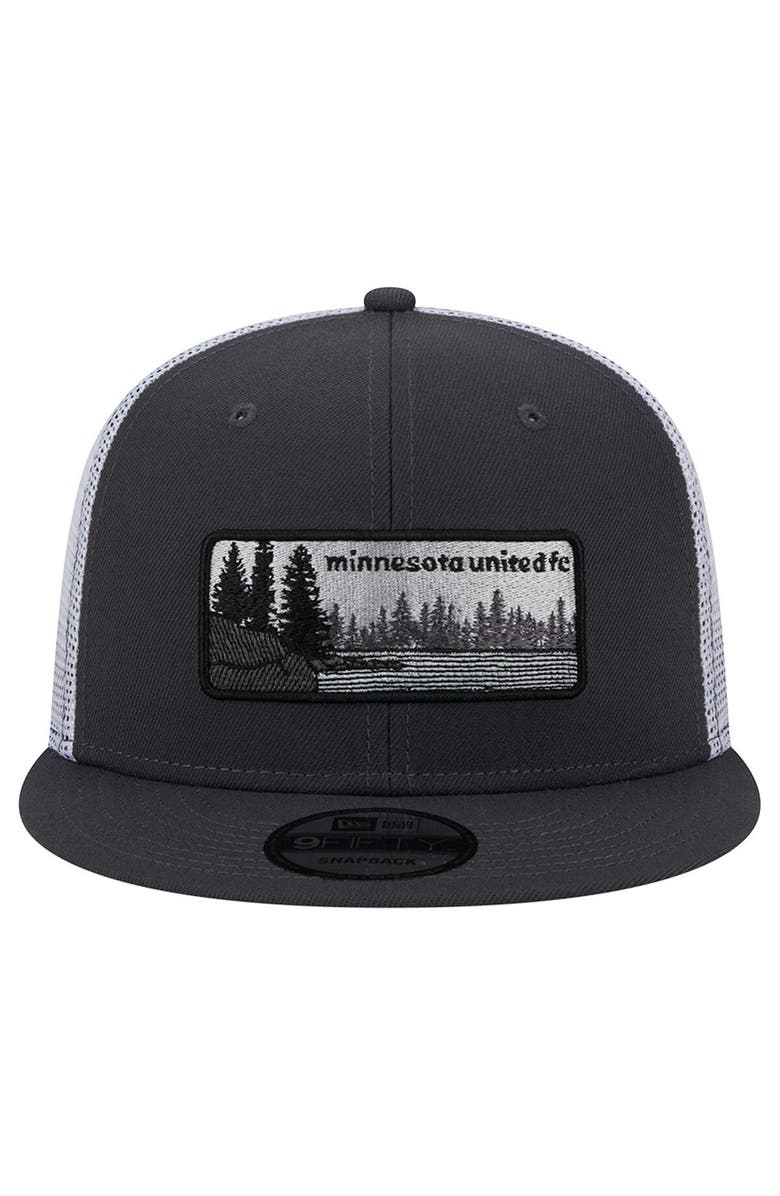 New Era Men's New Era Black/White Minnesota United FC Outdoor Trucker 9FIFTY Snapback Hat, Alternate, color, 