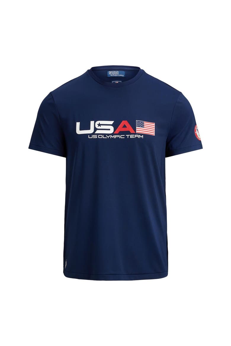 Men's Polo Ralph Lauren Team USA Stretch Jersey T-Shirt, Alternate, color, Navy