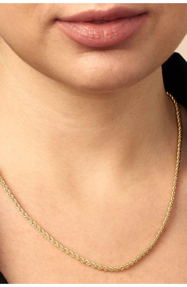 Oradina 14K Yellow Gold Roman Double Rope Necklace, Alternate, color, 