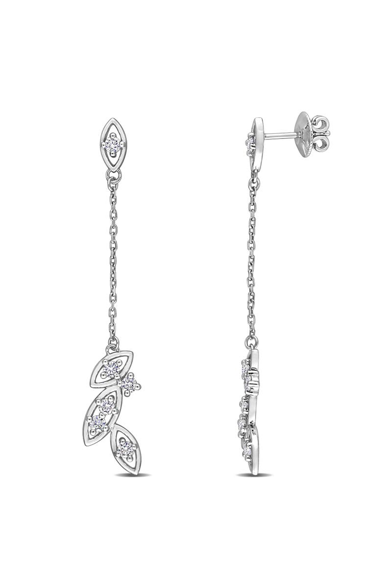 Julianna B. Diamond Dangle Drop Earrings 14k White Gold, Main, color,