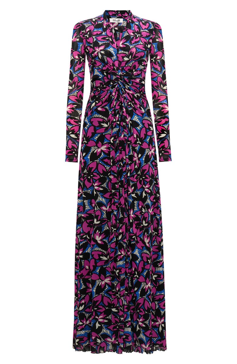 DVF Kassia Floral Twist Long Sleeve Maxi Dress, Alternate, color,