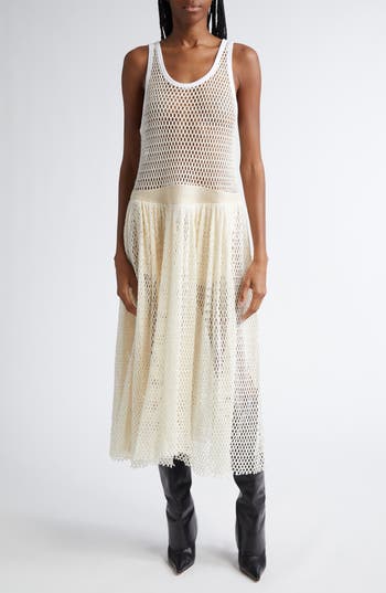 Diotima Pocomania Cotton Fishnet Midi Dress