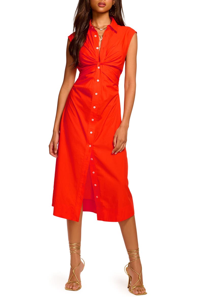 Mihal Cap Sleeve Shirtdress, Main, color, BRIGHT LILY