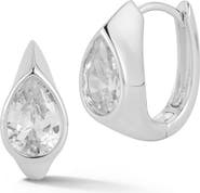 GLAZE JEWELRY Pear Cubic Zirconia Huggie Hoop Earrings
