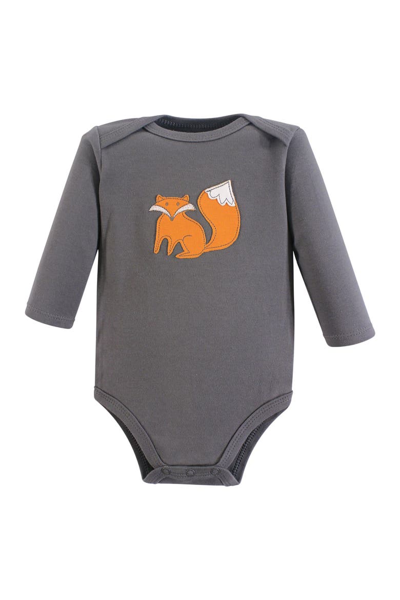 Cotton Long-Sleeve Bodysuit 3Pk, Alternate, color, Forest