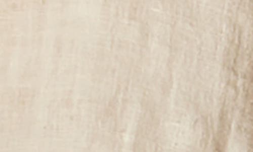 Bella Dahl Shirred Neck Linen Button-up Shirt In Samba Tan