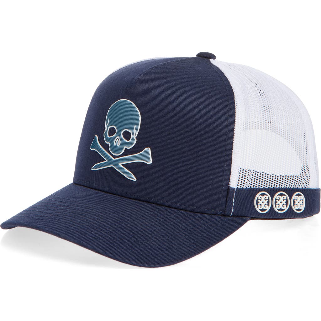 G/fore Silicone Skull & Tees Mesh Trucker Hat In Twilight
