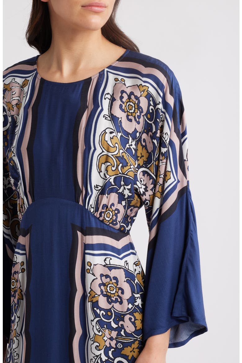 Fawn Long Sleeve Satin Maxi Dress, Alternate, color, FLORAL ANISE
