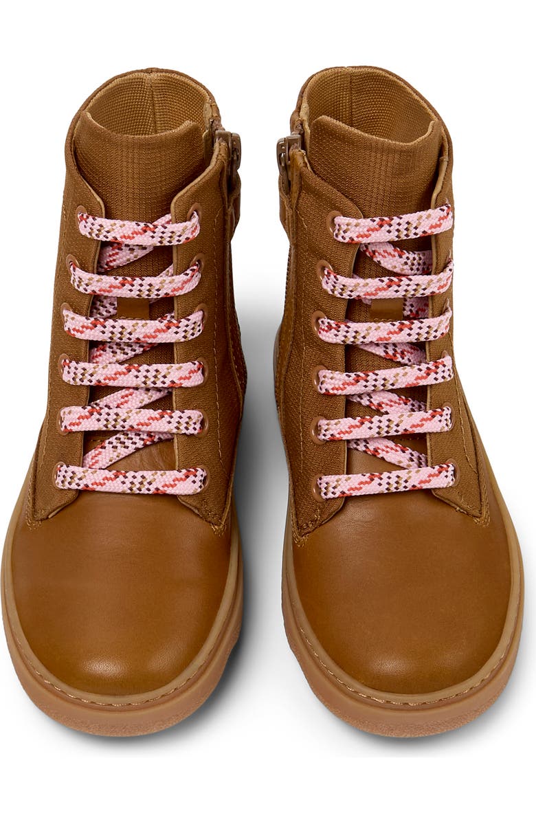 Camper Kids' Kiddo Lace-Up Boot, Alternate, color, Medium Brown