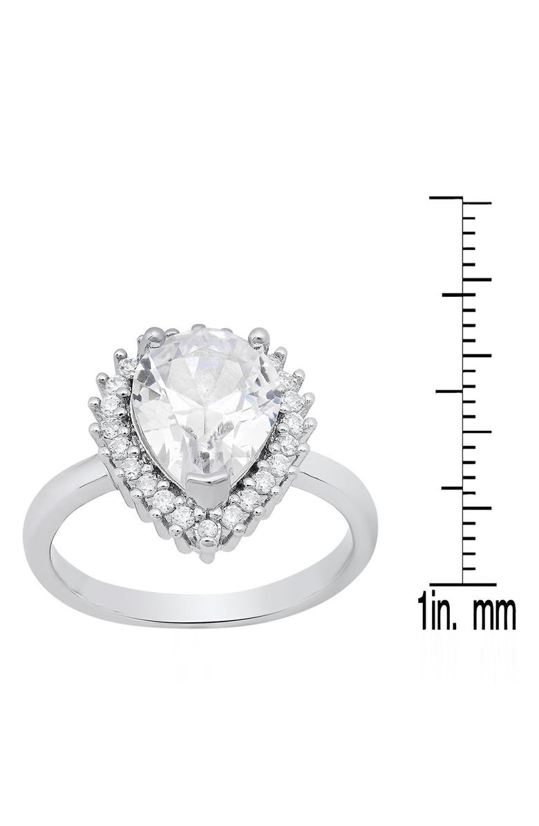 HMY JEWELRY Pear Simulated Diamond Pavé Ring, Alternate, color, Silver