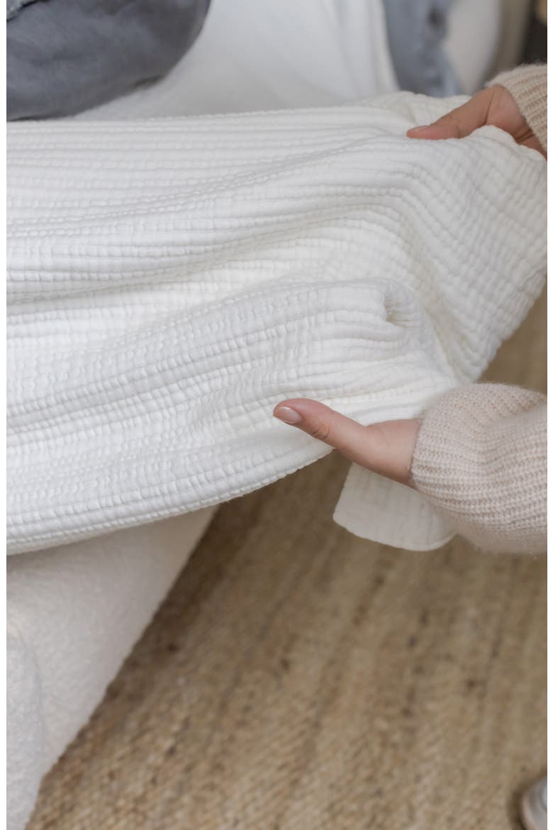Chatham Matelassé Blanket, Alternate, color, WHITE