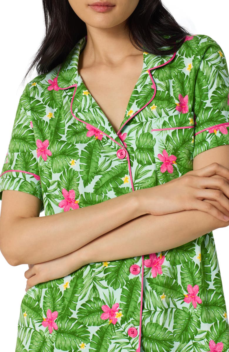 BedHead Pajamas Print Stretch Organic Cotton Crop Pajamas, Alternate, color, 