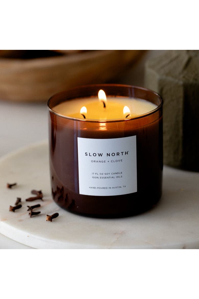 Orange + Clove - Signature 3-Wick Candle, Main, color, Brown