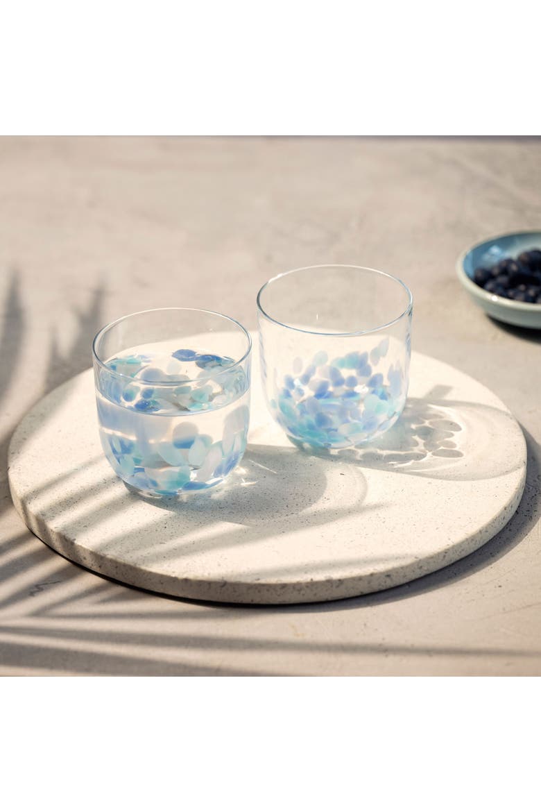 Like Confetti Aqua Water / Juice Tumbler Pair, Alternate, color, Blue Green
