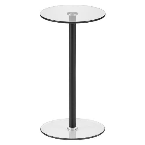 Idesign 12" Gina Glass Steel Drink Table In Black