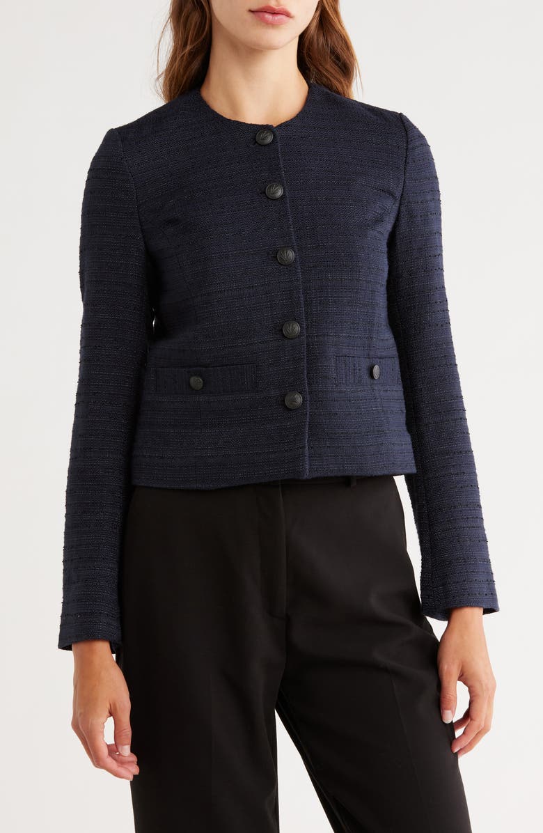 rag & bone Amaya Crop Jacket, Main, color, Navy