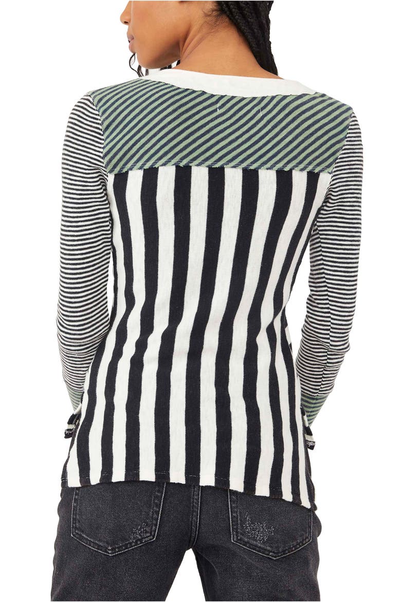 Give Me Stripes Henley Top, Alternate, color, IVORY COMBO