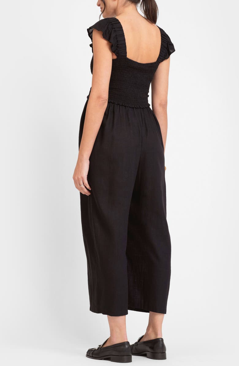 Seraphine Smocked Wide Leg Maternity/Nursing Jumpsuit, Alternate, color, 