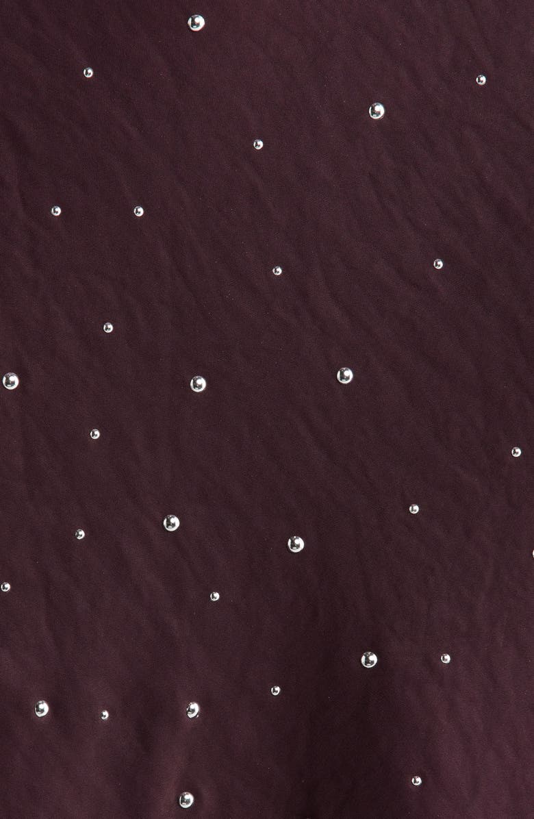 ASTR the Label Halley Rhinestone Open Back Satin Midi Dress, Alternate, color, Deep Purple